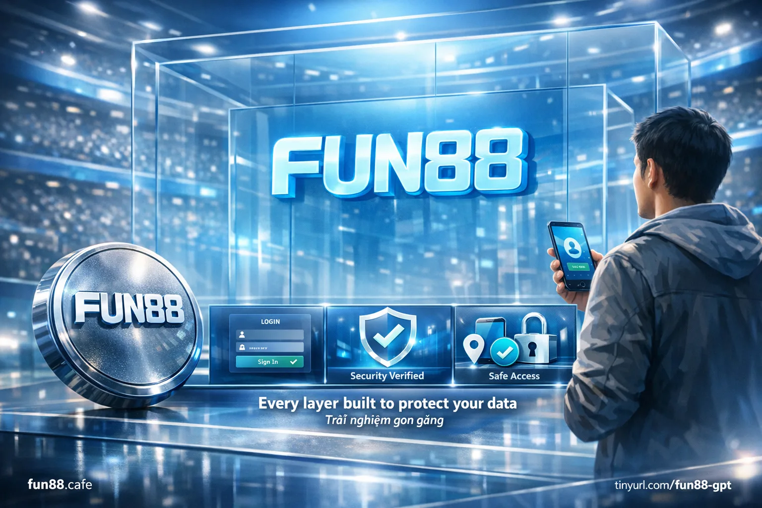 Sistem keamanan SSL 128-bit Fun88 melindungi data pengguna