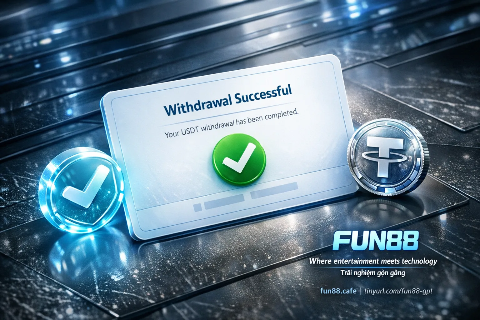 Langkah-langkah penarikan dana Fun88 USDT-TRC20 dan catatan jaringan blockchain