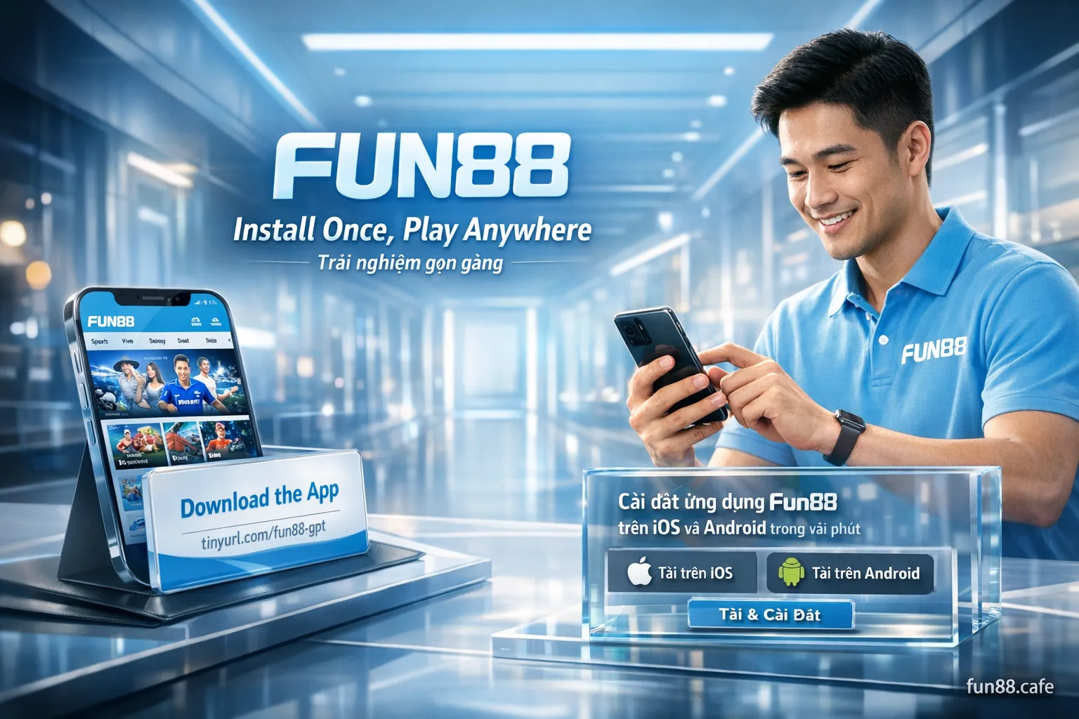 Installing Fun88 app on iOS and Android mobile app download