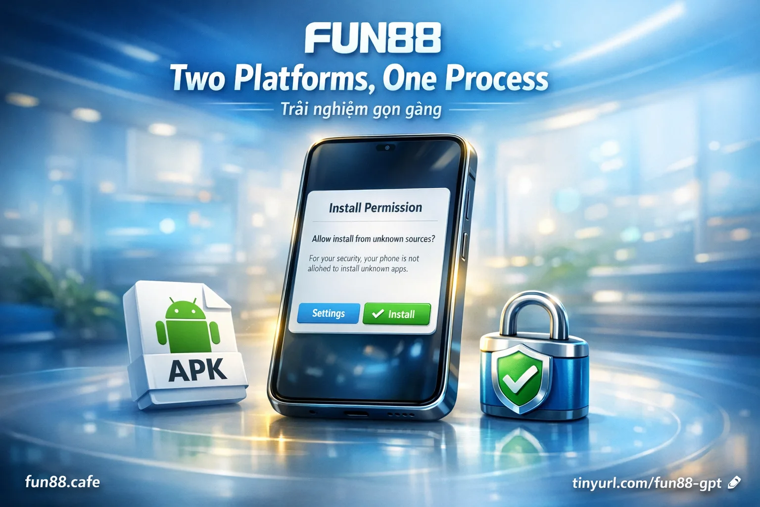 Compare installing Fun88 app on iOS and Android installation procedures