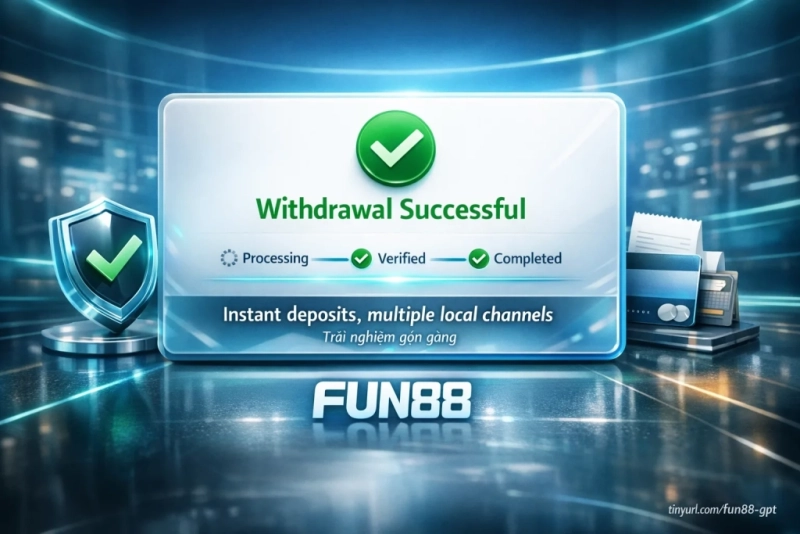 ช่องทางการชำระเงิน Fun88 ฝากถอนเงิน TrueMoney PromptPay ธนาคาร USDT ความเร็วสูง